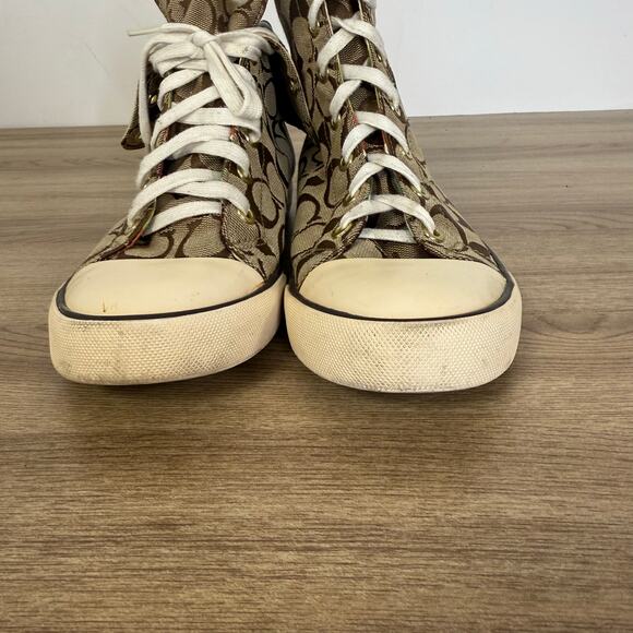 Coach Womens Logo Rainbow Bonney High Tops Great Pre-Owned Condition Size 7.5 - Picture 6 of 15